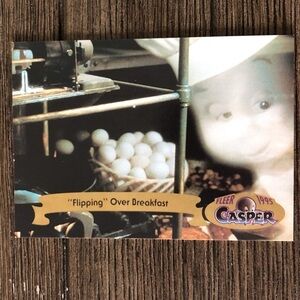 Fleer 1995 Casper trading card: “Flipping” Over Breakfast #42